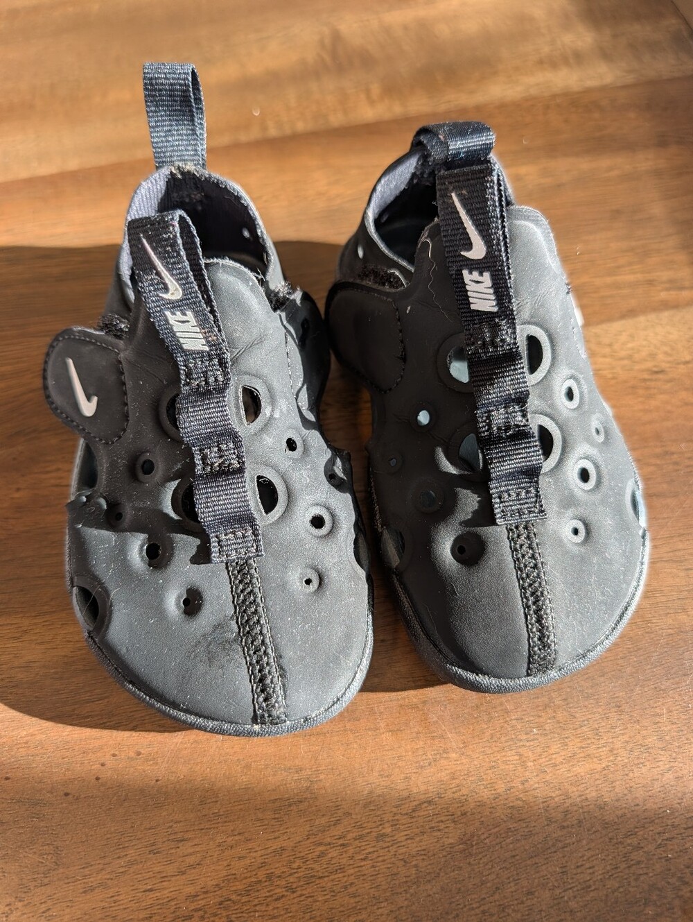 Nike Kids Black Slip-On Sandals